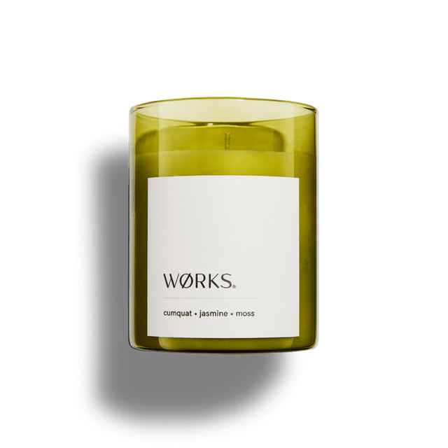 Cumquat candle in minimalist smoked glass, standalone product image