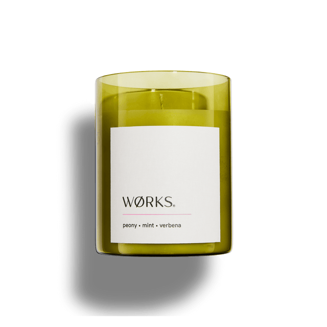 Peony candle in minimalist smoked glass, standalone product image