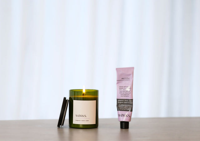 Bergamot Candle and Hand Cream by WØRKS