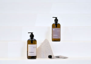 Natural organic sustainable body wash and moisturiser