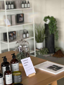 Step inside, slow down and discover our organic hand and body care formulations, sustainable hand-poured candles and beautifully packaged gifts.