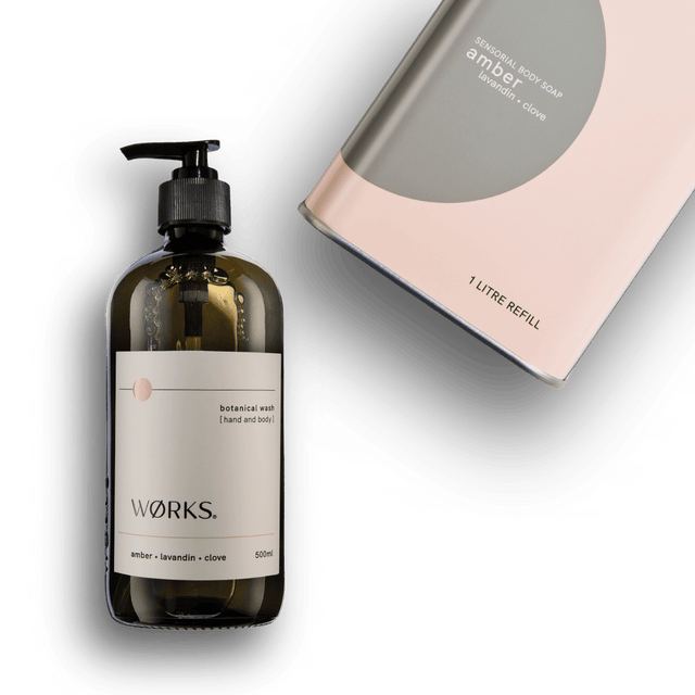 Bundle: Amber Hand & Body Wash 500ml + 1L Refill