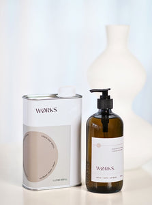 Bundle: Vetiver Hand Soap 500ml + 1L Refill - WØRKS - bundle-vetiver-hand-soap-500ml-1l-refill - Vetiver, Nettle, Petitgrain