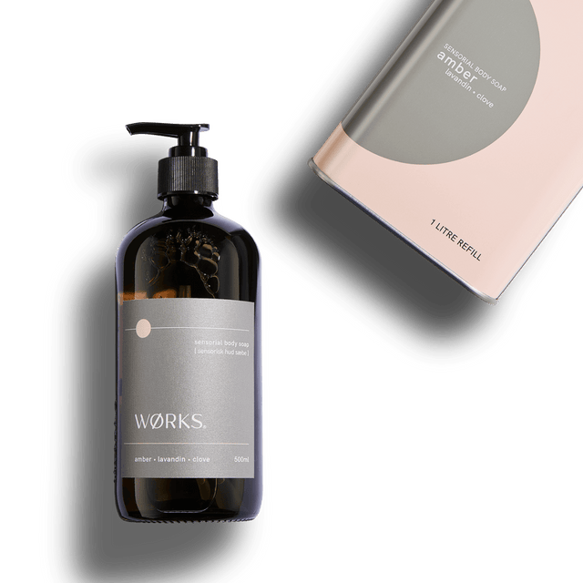 WØRKS Amber Soap and Refill Bundle – sustainable Australian body care set