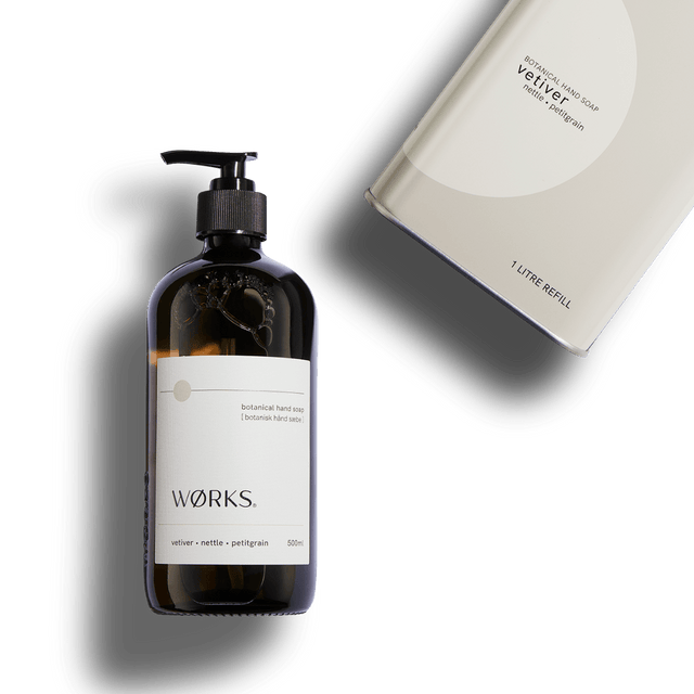 WØRKS Vetiver Soap and Refill Bundle – sustainable natural hand care set